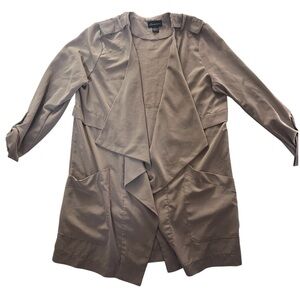 Seductions Waterfall Draped Duster Jacket Mauve Small Petite